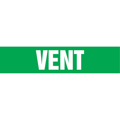 Marqueurs de tuyau "Vent", Autocollant, 2-1/2" h x 12" la, Blanc/vert NRZ Safety Inc.