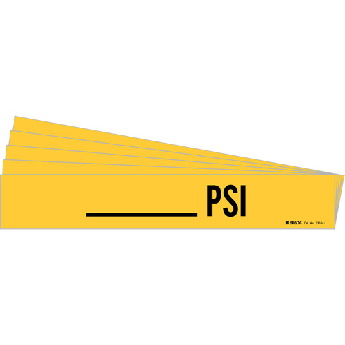 "PSI" Pipe Marker, Self-Adhesive, 2-1/4" H x 14" W, Black on Yellow NRZ Safety Inc.