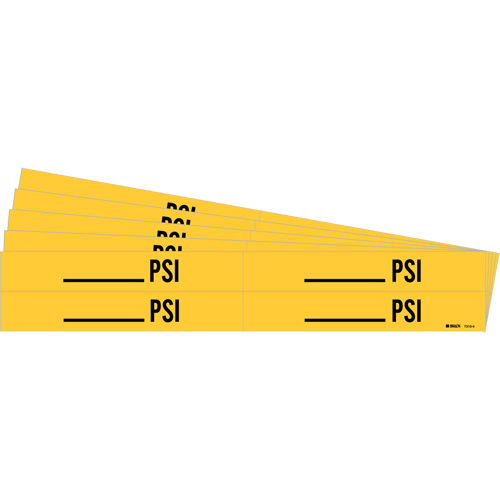 "Blank PSI" Pipe Markers, Self-Adhesive, 1-1/8" H x 7" W, Black on Yellow NRZ Safety Inc.