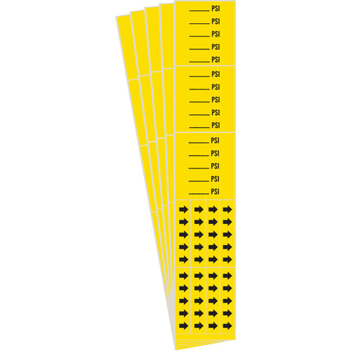 "PSI" Pipe Markers, Self-Adhesive, 2-1/4" H x 2-3/4" W, Black on Yellow NRZ Safety Inc.