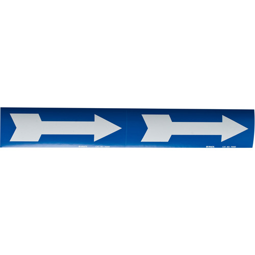 Arrow Pipe Markers, Self-Adhesive, 4" H x 12" W, White on Blue NRZ Safety Inc.