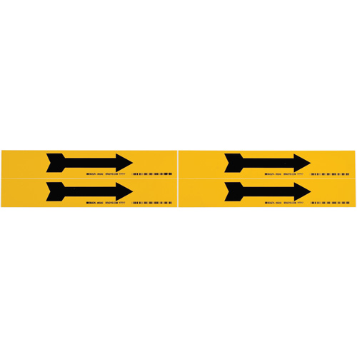 Arrow Pipe Marker, Self-Adhesive, 1-1/8" H x 7" W, Black on Yellow NRZ Safety Inc.