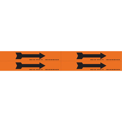 Arrow Pipe Markers, Self-Adhesive, 1-1/8" H x 7" W, Black on Orange NRZ Safety Inc.