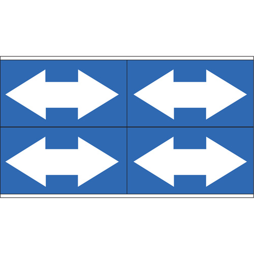 Dual Direction Arrow Pipe Markers, Self-Adhesive, 1-1/8" H x 7" W, White on Blue NRZ Safety Inc.