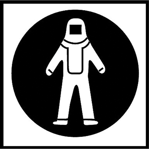&eacute;tiquettes avec pictogramme Right to Know - Combinaison pleine protection, Vinyle, Feuille, 5/8" lo x 3/4" la NRZ Safety Inc.