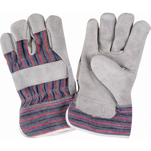 Gants d'ajusteur rugueux, Grand, Paume en Cuir de vache refendu, Doublure en Coton NRZ Safety Inc.