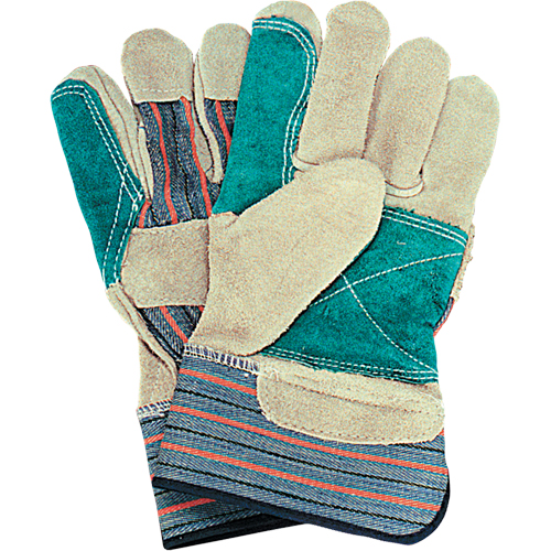 Gants d'ajusteur avec paume double, Grand, Paume en Cuir de vache refendu, Doublure en Coton NRZ Safety Inc.
