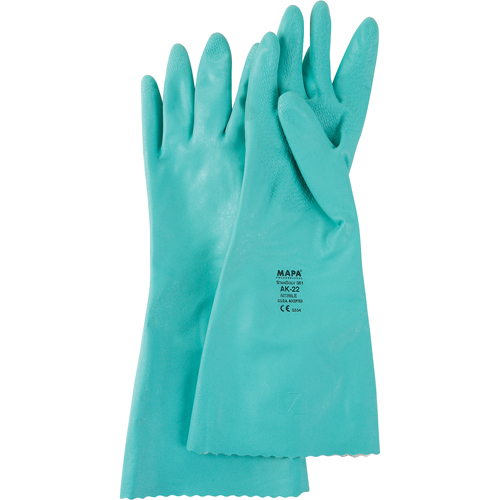 Gants &agrave; prise emboss&eacute;e &agrave; motif en Z StanSolv, Taille Petit/7, 14" lo, Nitrile, Doublure en Interlock, 11 mils NRZ Safety Inc.