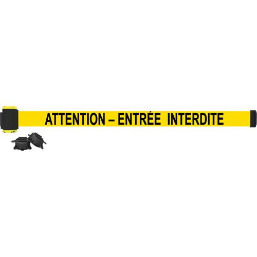 Barri&egrave;re &agrave; fixation murale, Plastique, Fixation magn&eacute;tique, 7', Ruban Noir et jaune NRZ Safety Inc.