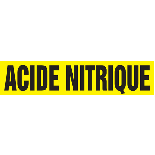 Marqueurs de tuyau "Acide Nitrique", Autocollant, 2-1/2" h x 12" la, Noir sur jaune NRZ Safety Inc.