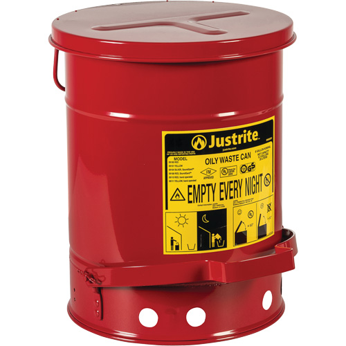 Oily Waste Cans, FM Approved/UL Listed, 6 US Gal., Red NRZ Safety Inc.