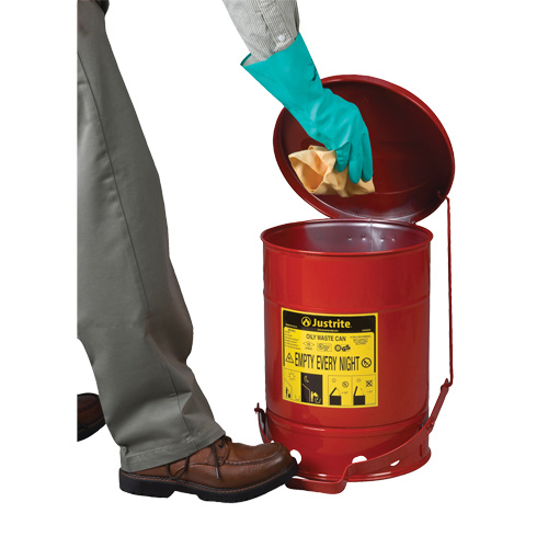 Oily Waste Cans, FM Approved/UL Listed, 6 US Gal., Red NRZ Safety Inc.