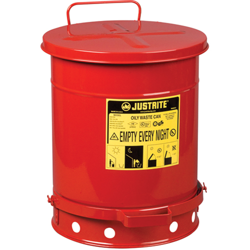 Contenants pour d&eacute;chets huileux, Homologu&eacute; FM/List&eacute; UL, 10 gal. US, Rouge NRZ Safety Inc.