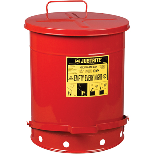 Oily Waste Cans, FM Approved/UL Listed, 14 US gal., Red NRZ Safety Inc.