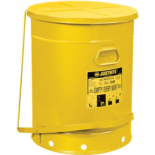 Oily Waste Cans, FM Approved/UL Listed, 21 US gal., Yellow NRZ Safety Inc.