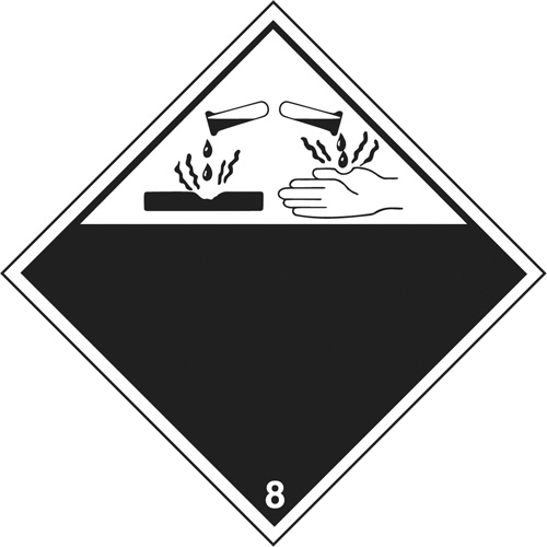Plaque-&eacute;tiquette TMD mati&egrave;res corrisives, Plastique NRZ Safety Inc.