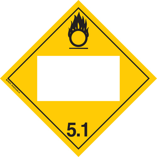 Plaque-&eacute;tiquette TMD oxidant, Vinyle adh&eacute;sif NRZ Safety Inc.