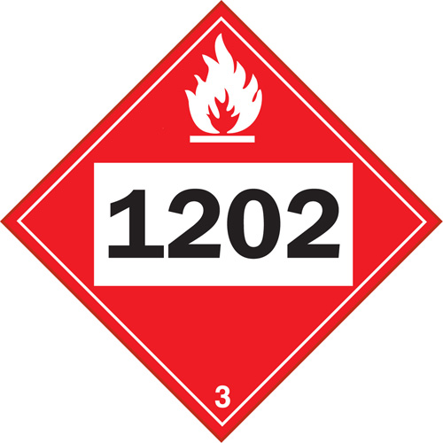 1202 Fuel Oil Flammable Liquid TDG Placard, Adhesive Vinyl NRZ Safety Inc.
