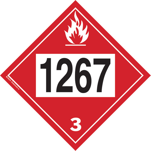 1267 Petroleum Crude Oil Flammable Liquid TDG Placard, Adhesive Vinyl NRZ Safety Inc.