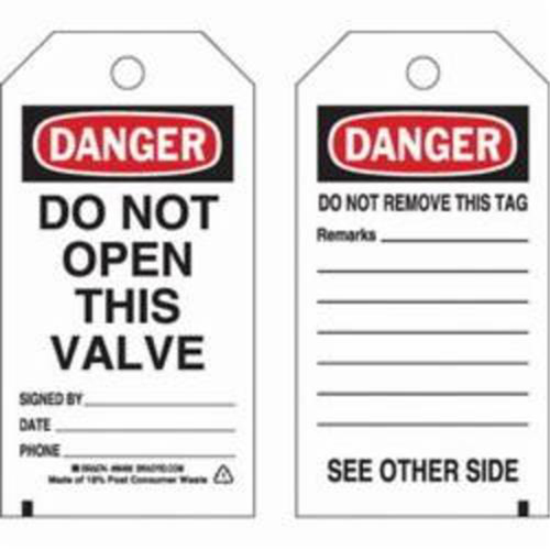 Self-Laminating Safety Tags, Polyester, 3" W x 5-3/4" H, English NRZ Safety Inc.