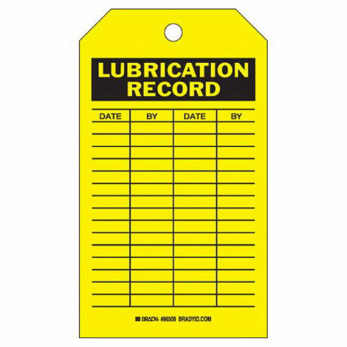 &eacute;tiquettes registres de lubrifications, Polyester, 4" la x 7" h, Anglais NRZ Safety Inc.