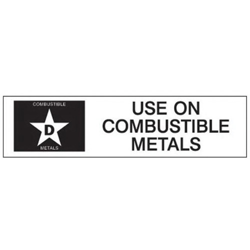 &eacute;tiquette D: Use on Combustible Metals pour extincteur NRZ Safety Inc.