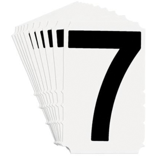 &eacute;tiquettes de lettres et chiffres gothiques individuels Quick-Align, 7, 4" h, Noir sur blanc NRZ Safety Inc.