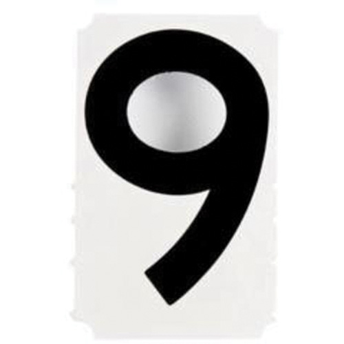 Quick-Align&reg; Individual Gothic Number and Letter Labels, 9, 4" H, Black NRZ Safety Inc.