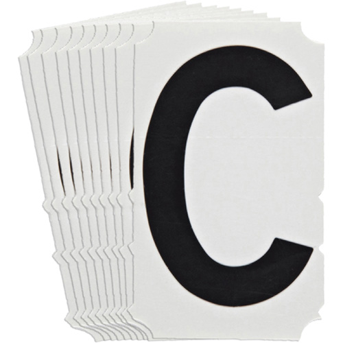 Quick-Align&reg; Individual Gothic Number and Letter Labels, C, 4" H, Black NRZ Safety Inc.