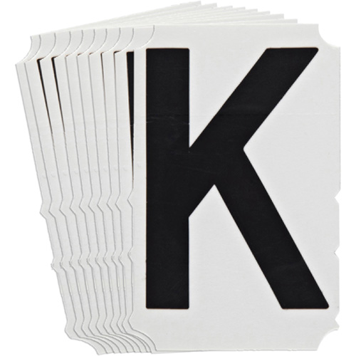 Quick-Align&reg;Individual Gothic Number and Letter Labels, K, 4" H, Black NRZ Safety Inc.