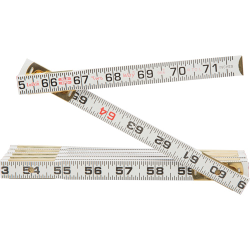 Red End&reg; Two Way&reg; Rule, 6' L, Wood, 1/16" Graduations NRZ Safety Inc.