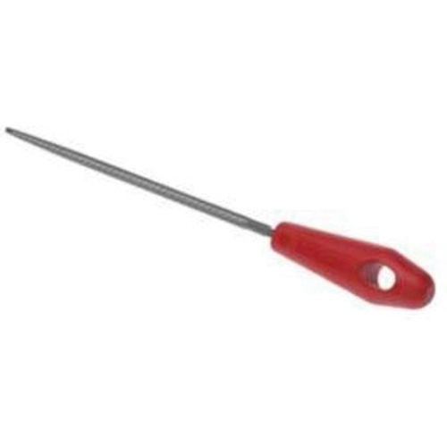File with Red Handle, 8" L, Round, Bastard Cut NRZ Safety Inc.