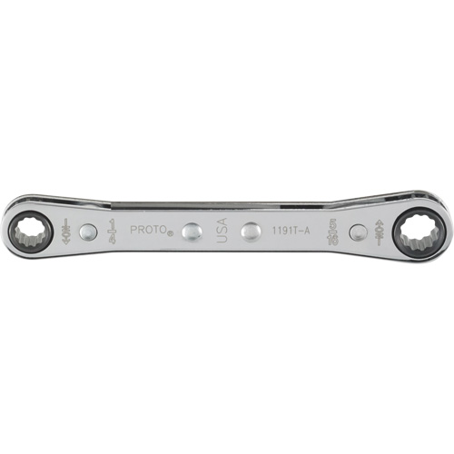 Double Box Ratcheting Wrench, 12 Point, 1/4" x 5/16", Polished Finish NRZ Safety Inc.