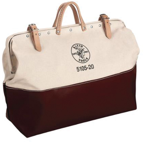 20" Heavy-Duty High-Bottom Tool Bag, Canvas, 1 Pockets, Natural NRZ Safety Inc.