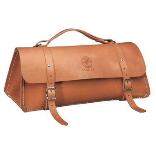 20" Deluxe Leather Bag, Leather, 1 Pockets, Brown NRZ Safety Inc.