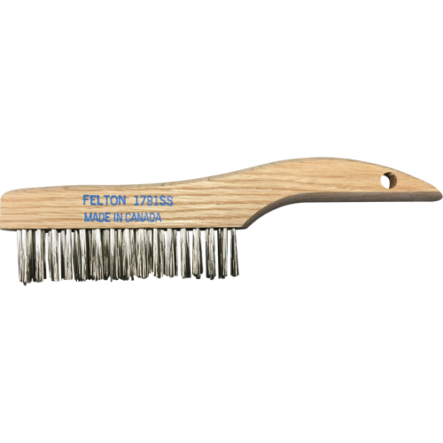 Brosses de nettoyage &agrave; manche en patin, Acier inoxydable, 4 x 16 rangs de fils, Longueur 10" NRZ Safety Inc.
