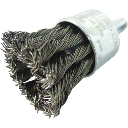 Knotted Wire End Brushes, 1" Dia., 0.020" Wire Dia., 1/4" Shank NRZ Safety Inc.