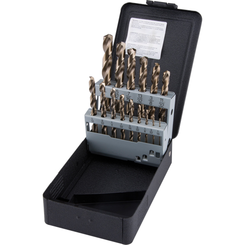 Jobber Length Drill Bit Set, 15 Pieces, High Speed Cobalt NRZ Safety Inc.
