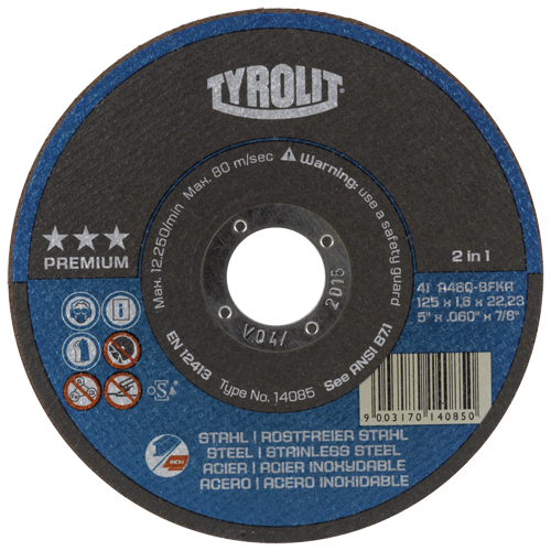 Disque de coupe, 6" x 1/16", Arbre de 7/8", Type 1, Oxyde d'aluminium, 10 200 Tr/min NRZ Safety Inc.