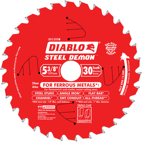 Circular Saw Blade, 5-3/8", 30 Teeth, Metal Use NRZ Safety Inc.
