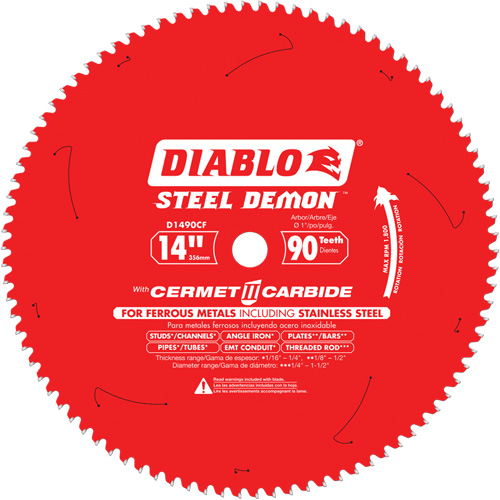 Circular Saw Blade, 14", 90 Teeth, Metal Use NRZ Safety Inc.