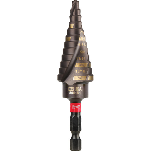 Foret &eacute;tag&eacute; #4 Shockwave Impact Duty, 3/16" - 7/8", Incr&eacute;ments de 1/16", Titane NRZ Safety Inc.
