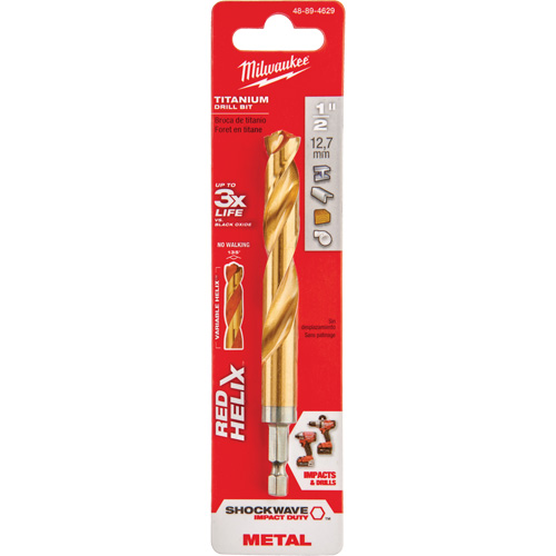 Shockwave Drill Bit, 1/2", Titanium, 3-21/64 Flute, 135° Point NRZ Safety Inc.