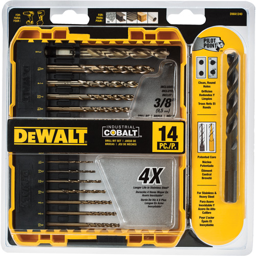 Pilot Point&reg; Industrial Drill Bit Set, 14 Pieces, Cobalt NRZ Safety Inc.