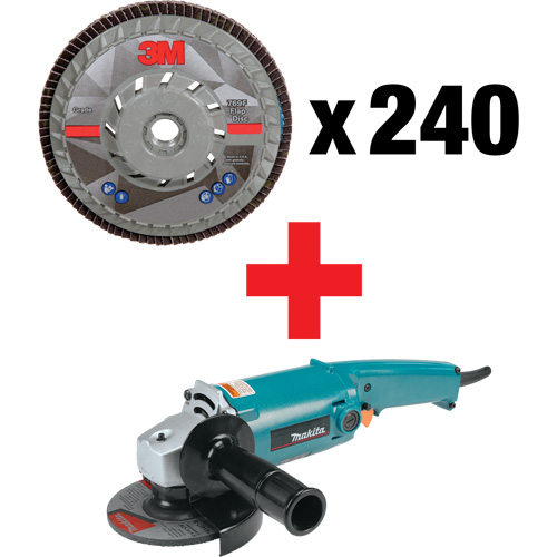 769F Flap Disc & Angle Grinder Kit, 5" x 7/8", Type 27, 40+ Grit, Ceramic NRZ Safety Inc.