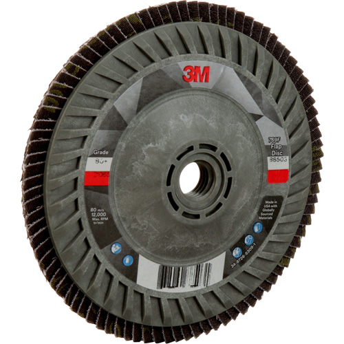 Disque &agrave; lamelles &agrave; changement rapide 769F, 5" x 5/8"-11, Type 27, Grain 80+, C&eacute;ramique NRZ Safety Inc.