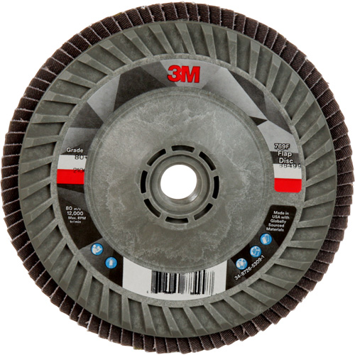 Disque &agrave; lamelles &agrave; changement rapide 769F, 5" x 5/8"-11, Type 29, Grain 80+, C&eacute;ramique NRZ Safety Inc.