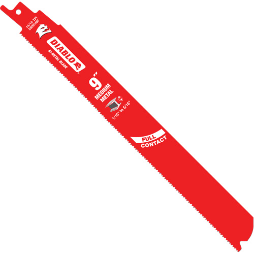 Medium Metal Reciprocating Saw Blade, Bi-Metal, 14-18 TPI, 9" L x 1" W NRZ Safety Inc.