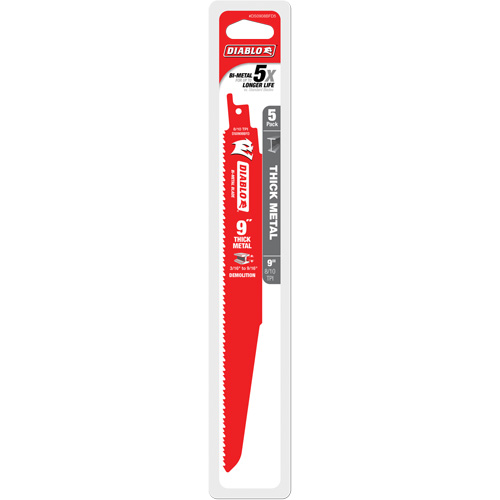 Reciprocating Blade for Thick Metal/Demolition, Bi-Metal, 8-10 TPI, 9" L NRZ Safety Inc.
