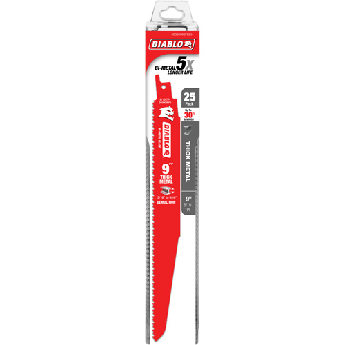 Reciprocating Blade for Thick Metal/Demolition, Bi-Metal, 8-10 TPI, 9" L NRZ Safety Inc.